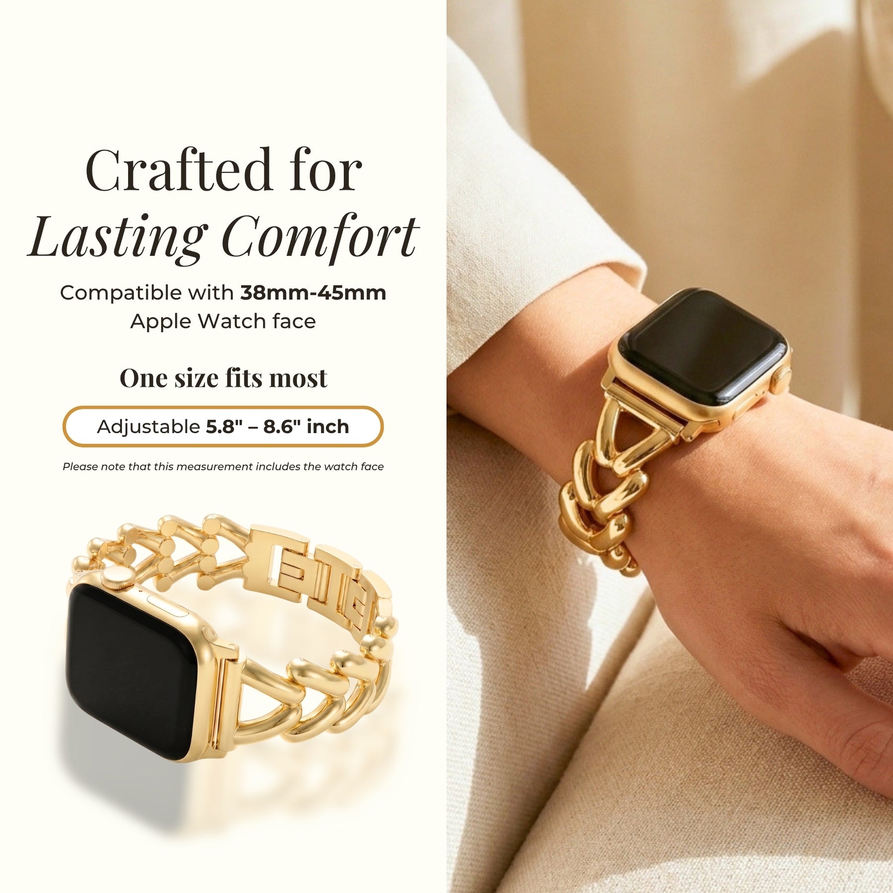 Cinturino di lusso intrecciato dorato per Apple Watch