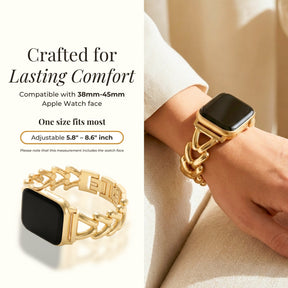 Cinturino di lusso intrecciato dorato per Apple Watch