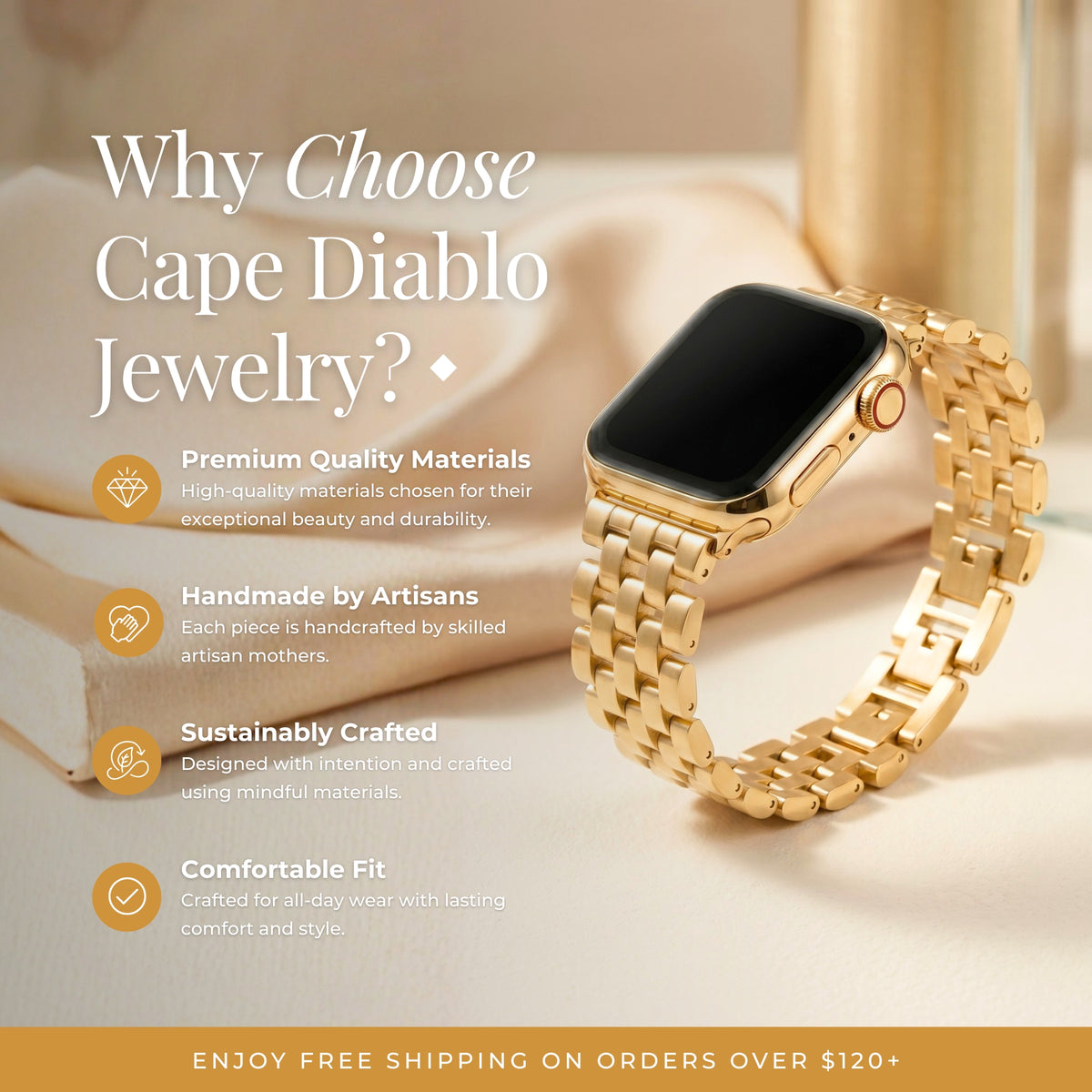 Cinturino di lusso Golden Chic per Apple Watch