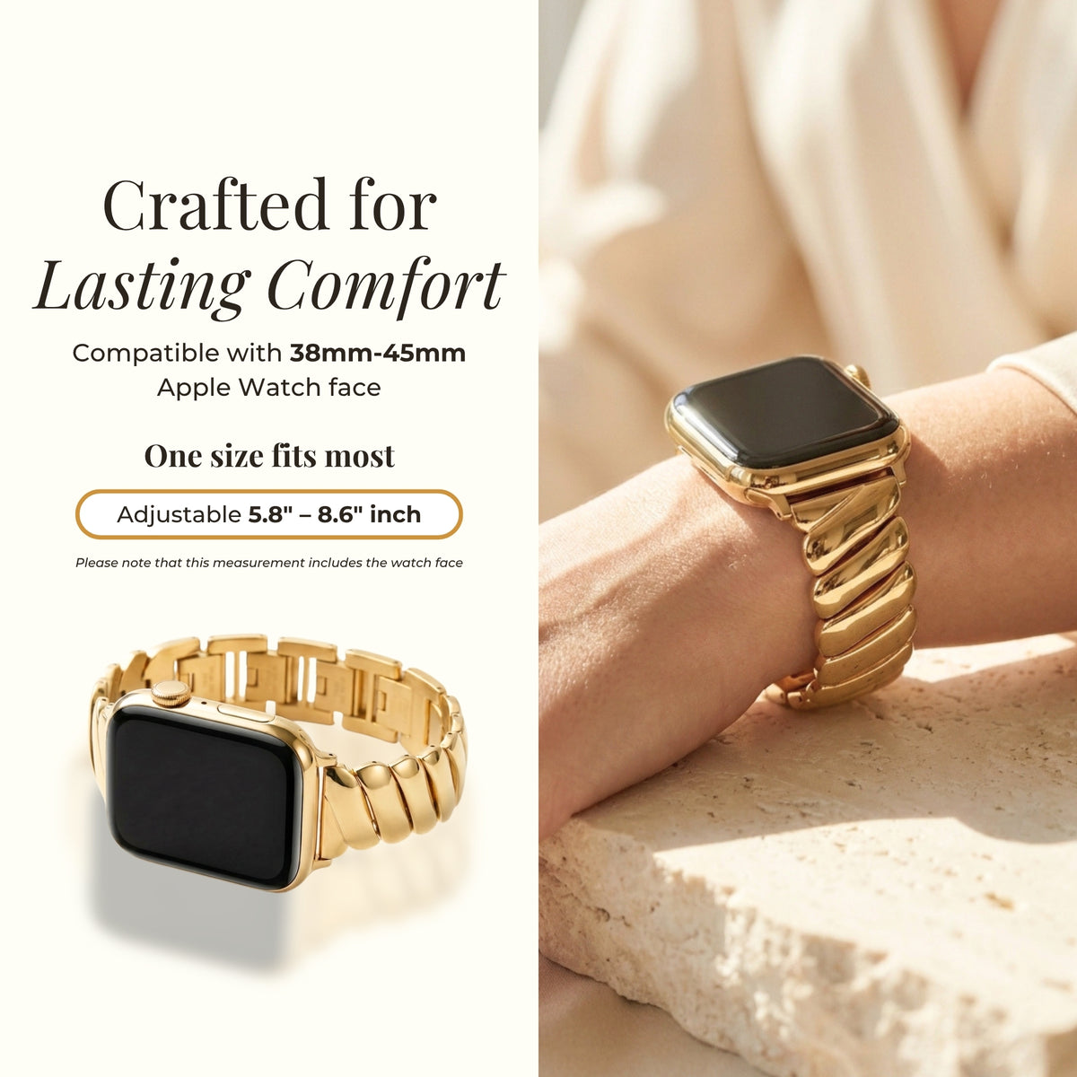 Cinturino di Lusso Golden Glamour per Apple Watch