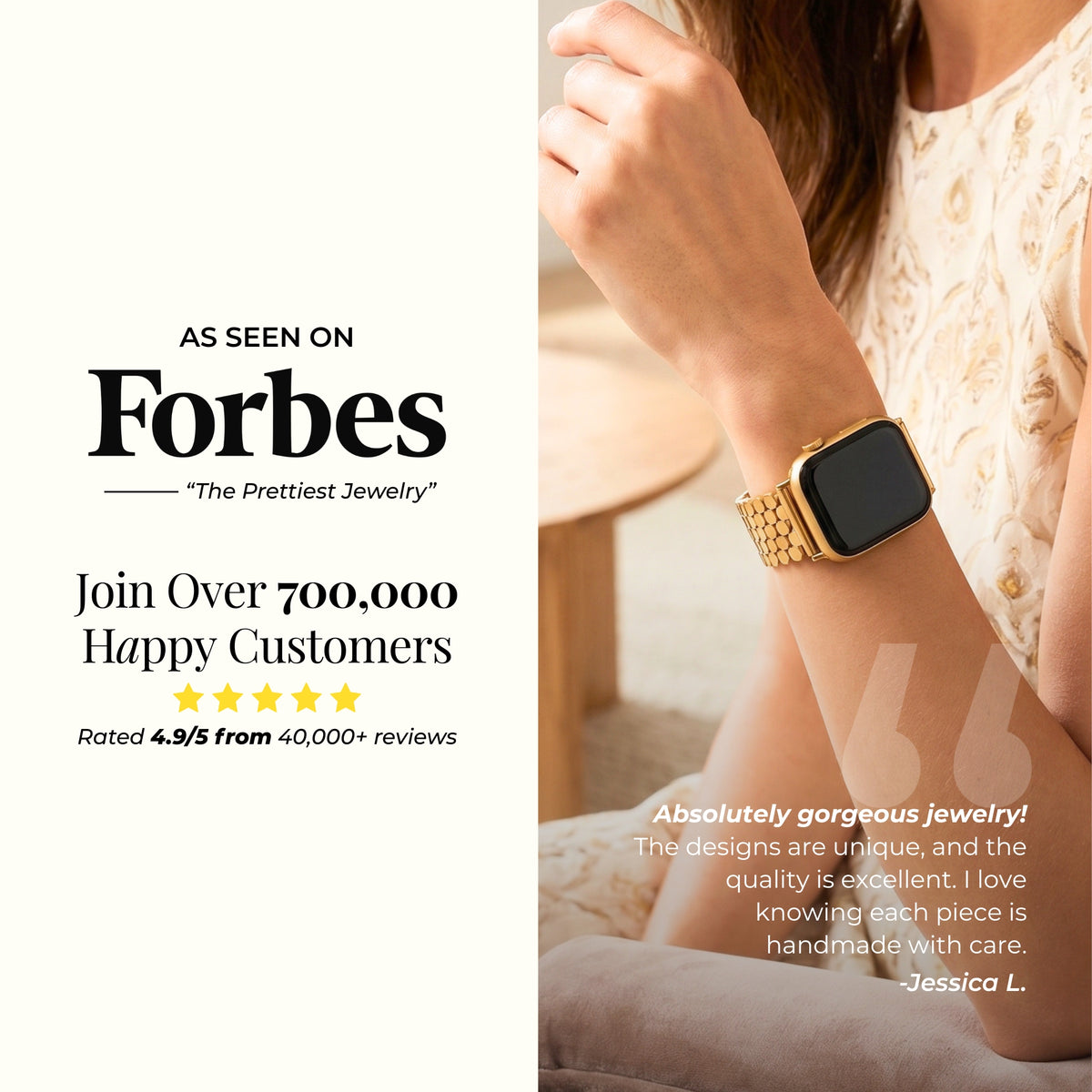 Cinturino di Lusso Golden Glamour per Apple Watch