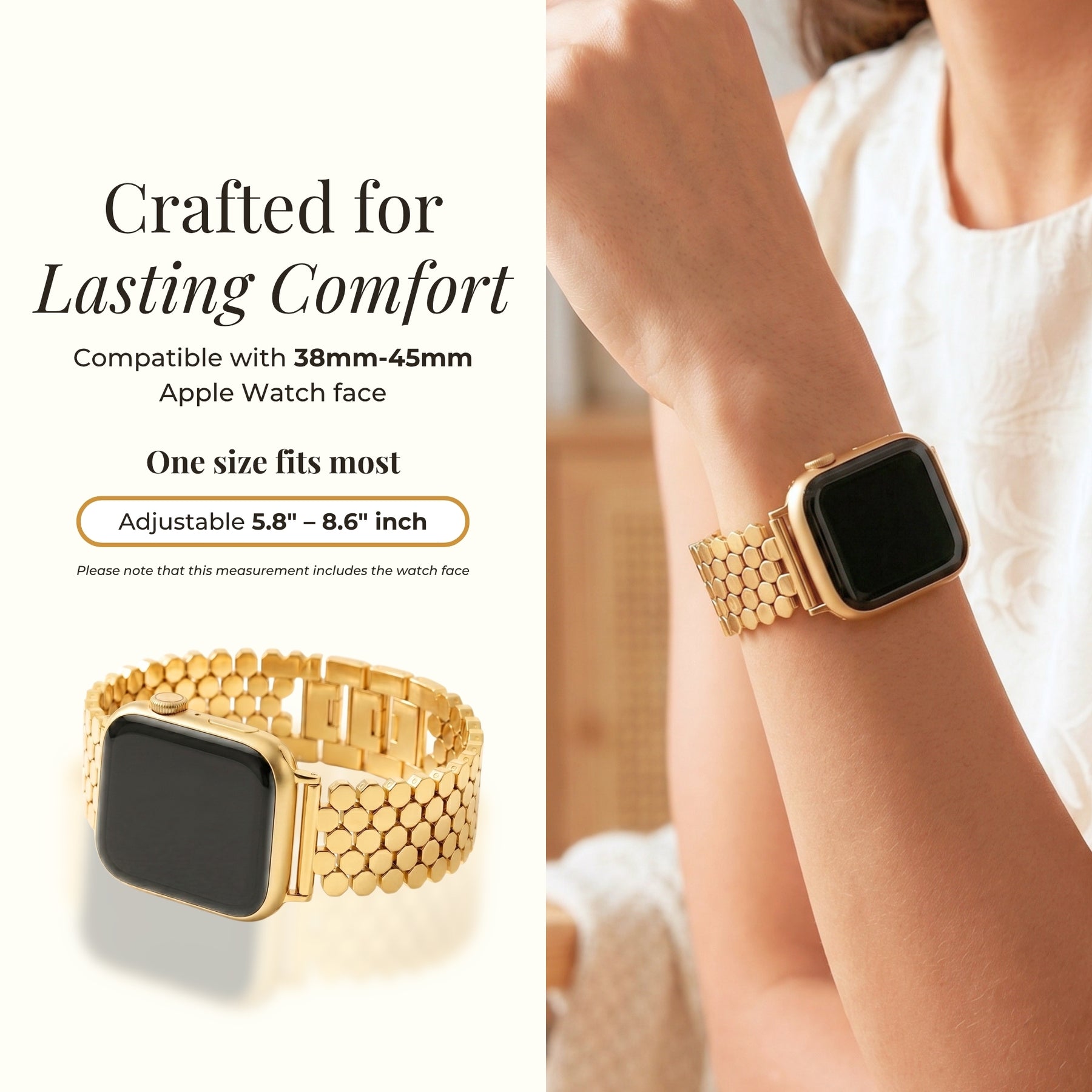 Cinturino di lusso Golden Honeycomb per Apple Watch
