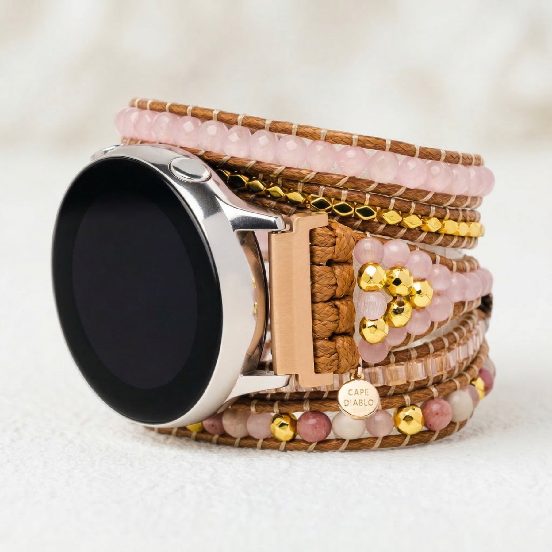 Cinturino per orologio Samsung Galaxy in quarzo rosa dorato