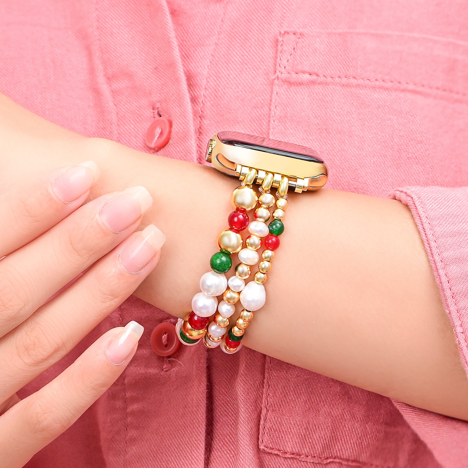 Cinturino elasticizzato Christmas Starlight per Apple Watch