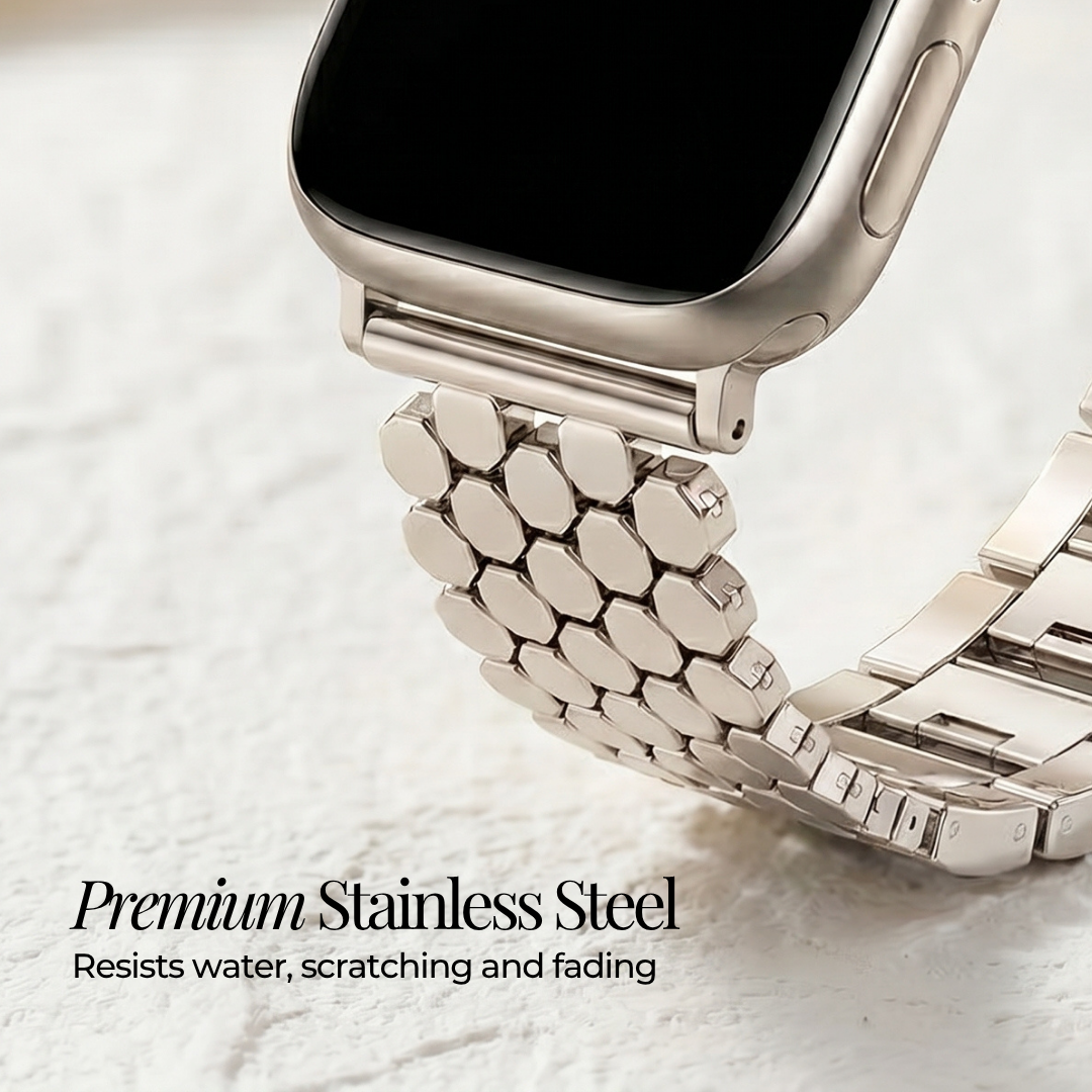 Cinturino di lusso per Apple Watch a nido d'ape argento
