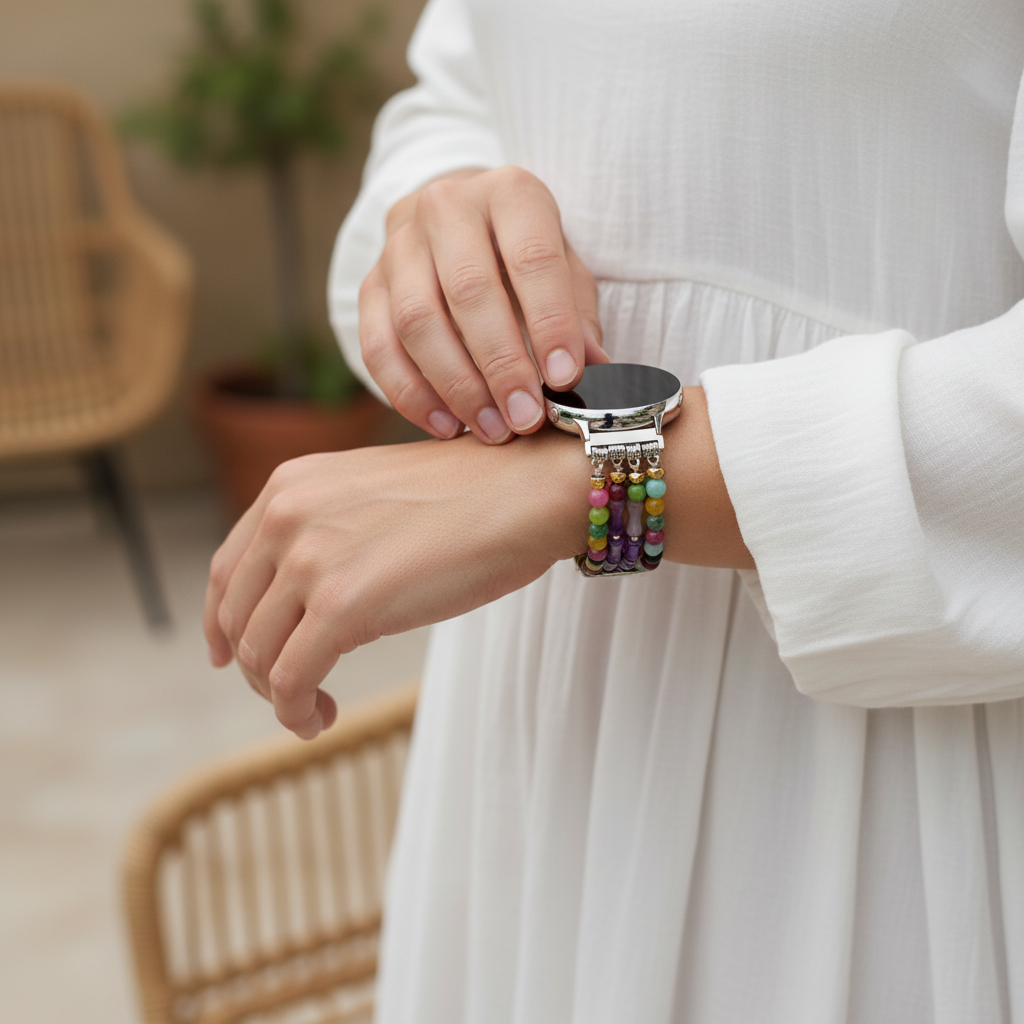 Cinturino per orologio Samsung Galaxy Stretch in ametista mosaico