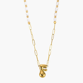 Collana iniziale con lettera a bolla dorata