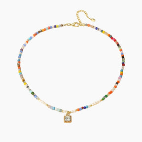 Collana girocollo in cristallo di gelo arcobaleno