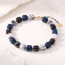 Collana con perline quadrate spesse arcobaleno