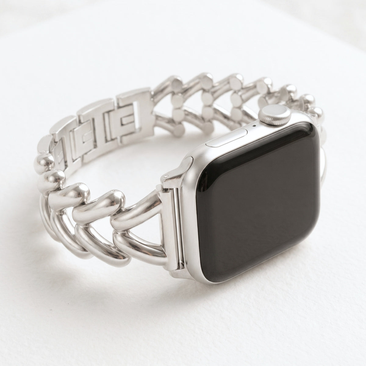 Cinturino di lusso intrecciato in platino per Apple Watch