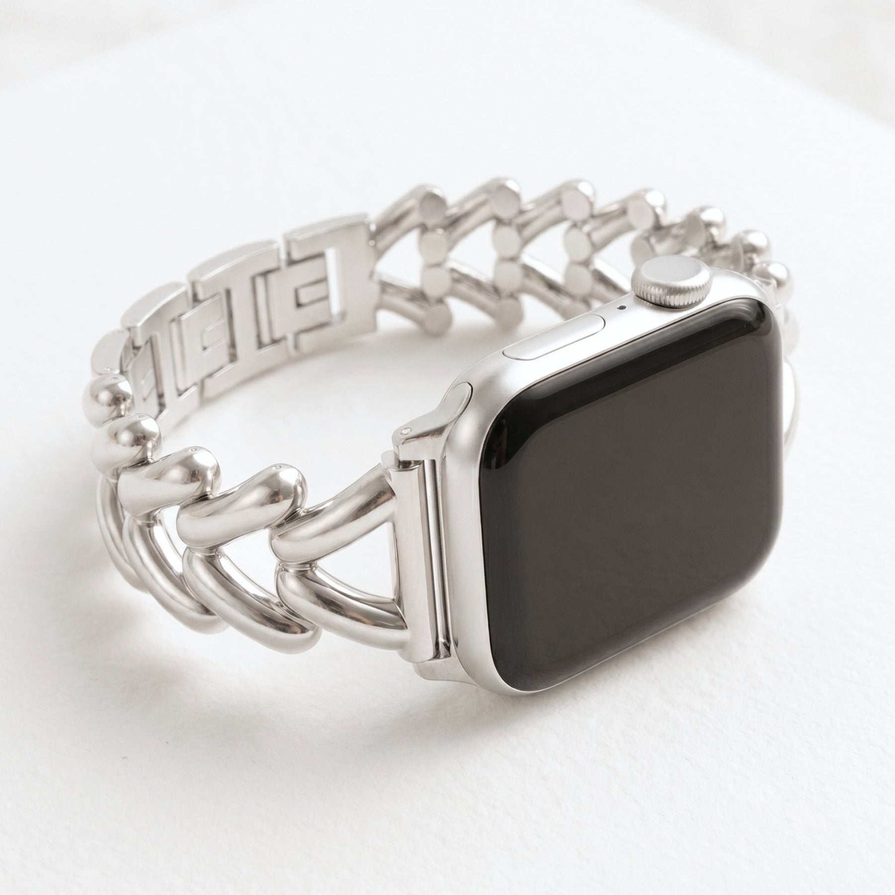 Cinturino di lusso intrecciato in platino per Apple Watch