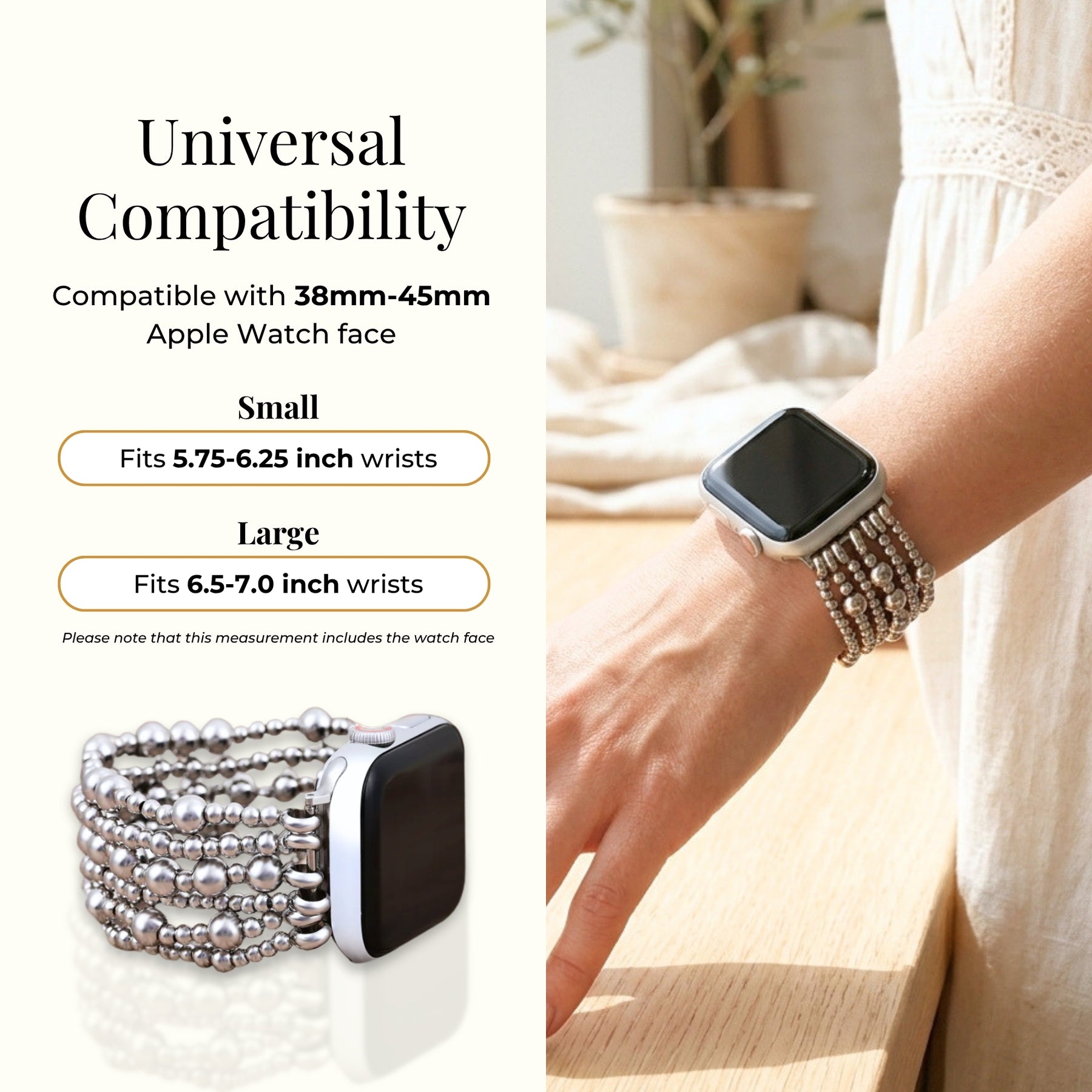 Cinturino Platinum Demure Stretch per Apple Watch