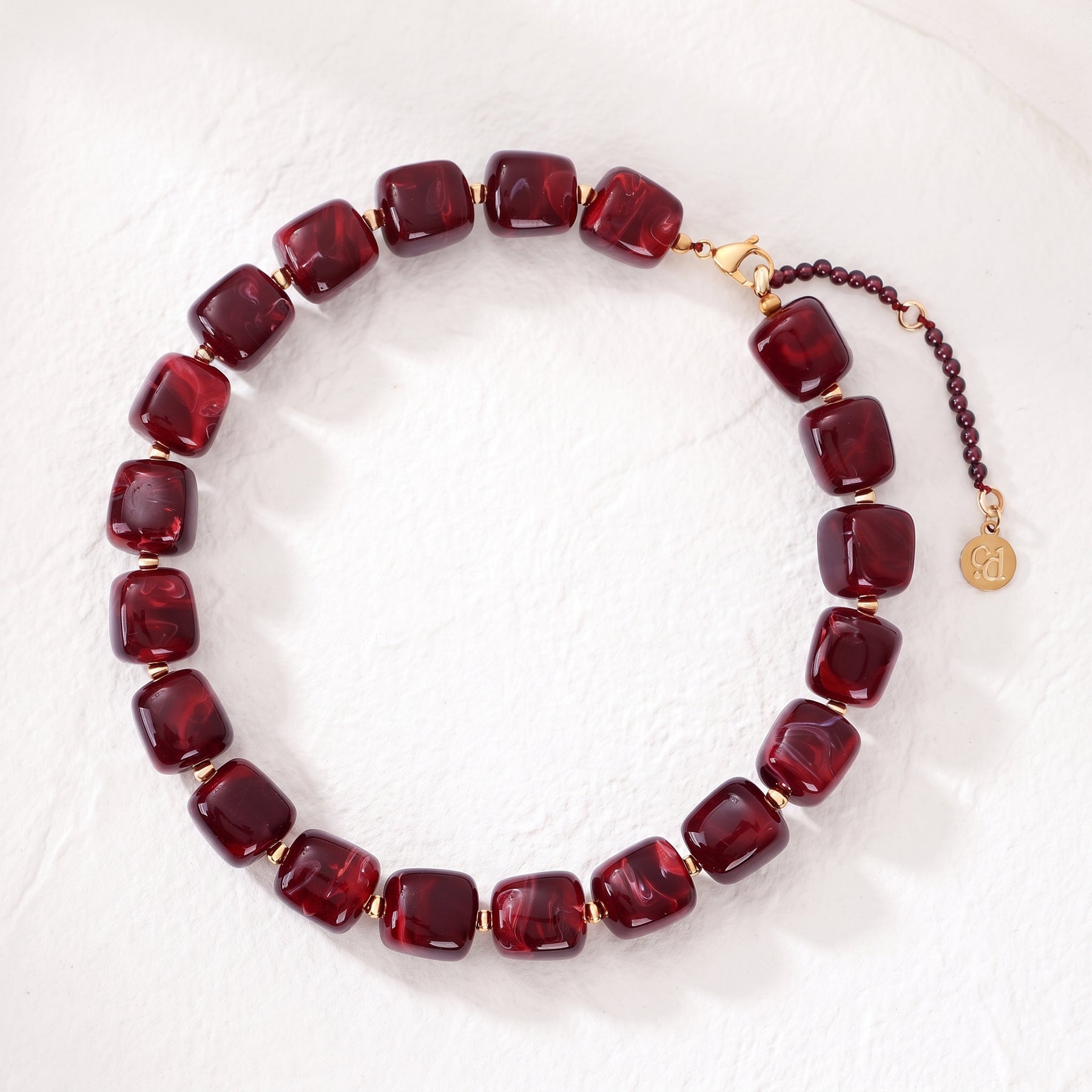 Collana con perline quadrate spesse autunnale