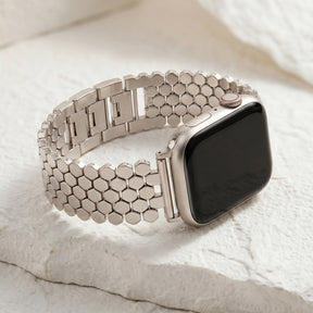 Cinturino di lusso per Apple Watch a nido d'ape argento