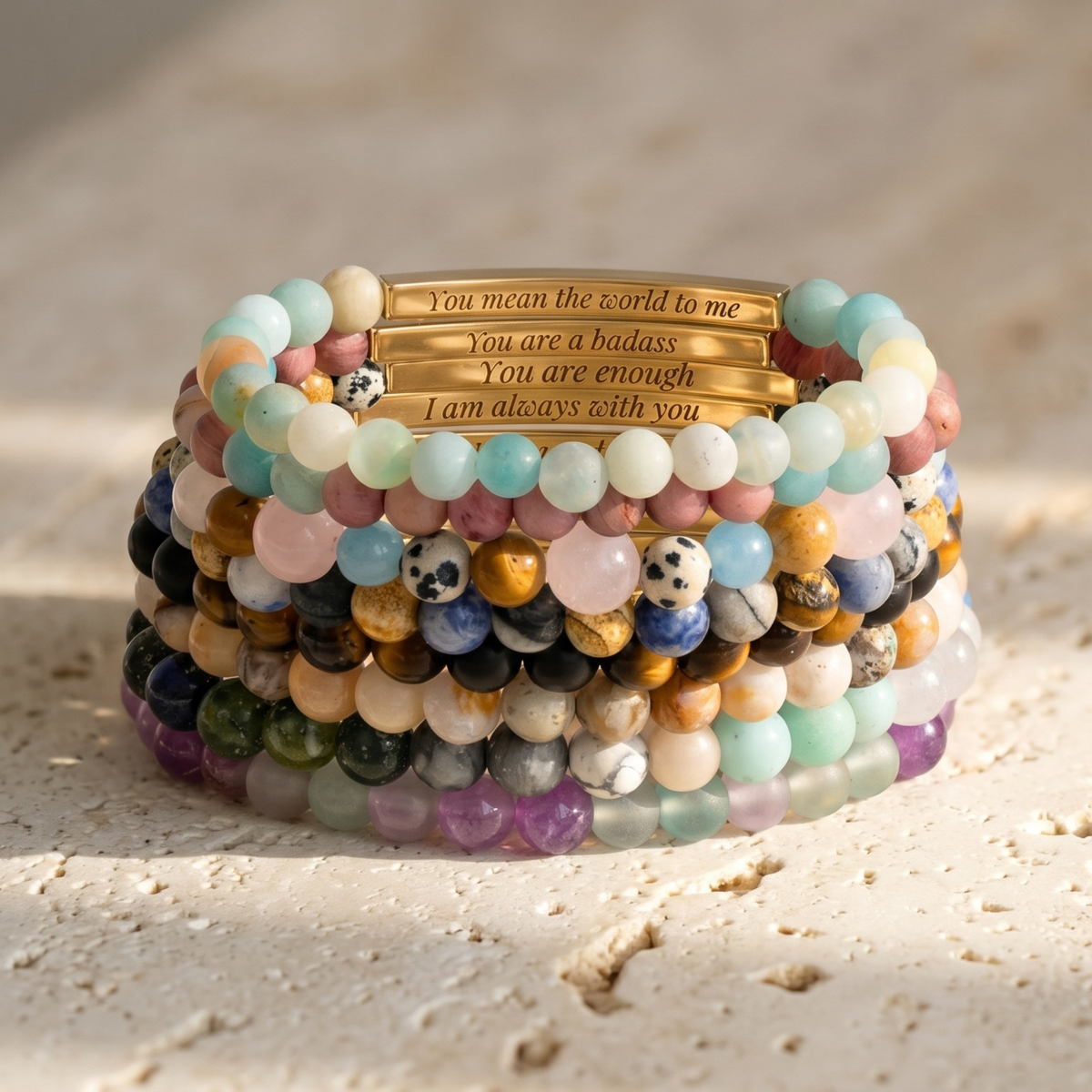 Braccialetti Secret Message Stone Bracelets