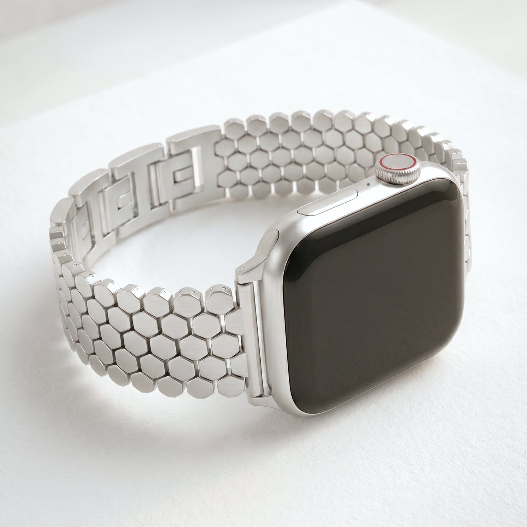 Cinturino di lusso per Apple Watch a nido d'ape argento