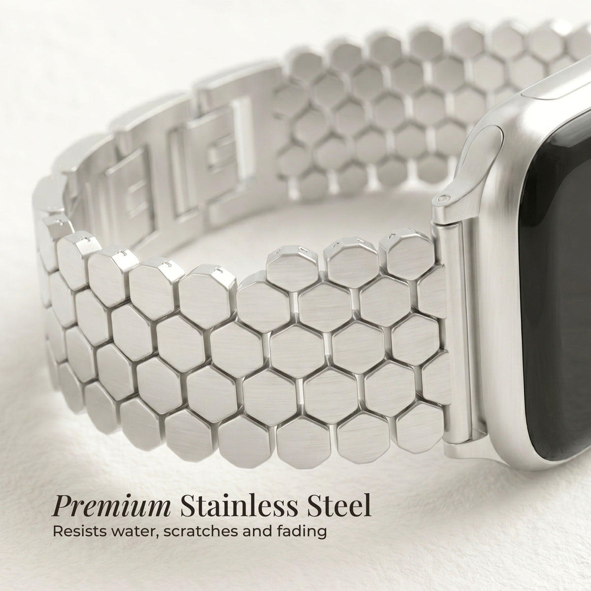 Cinturino di lusso per Apple Watch a nido d'ape argento