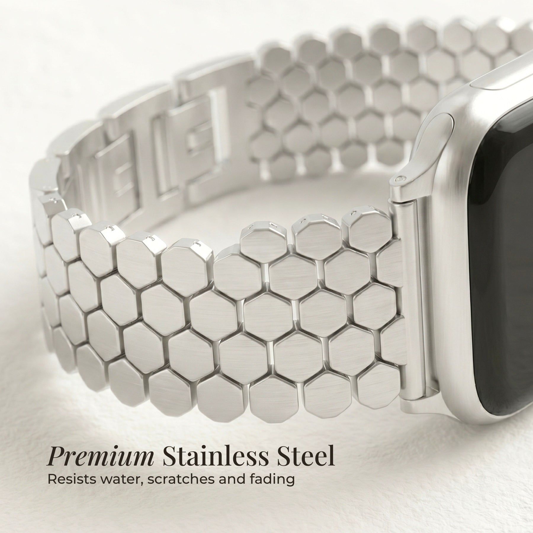 Cinturino di lusso per Apple Watch a nido d'ape argento