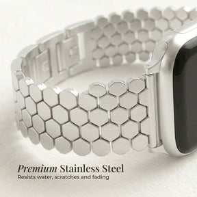 Cinturino di lusso per Apple Watch a nido d'ape argento