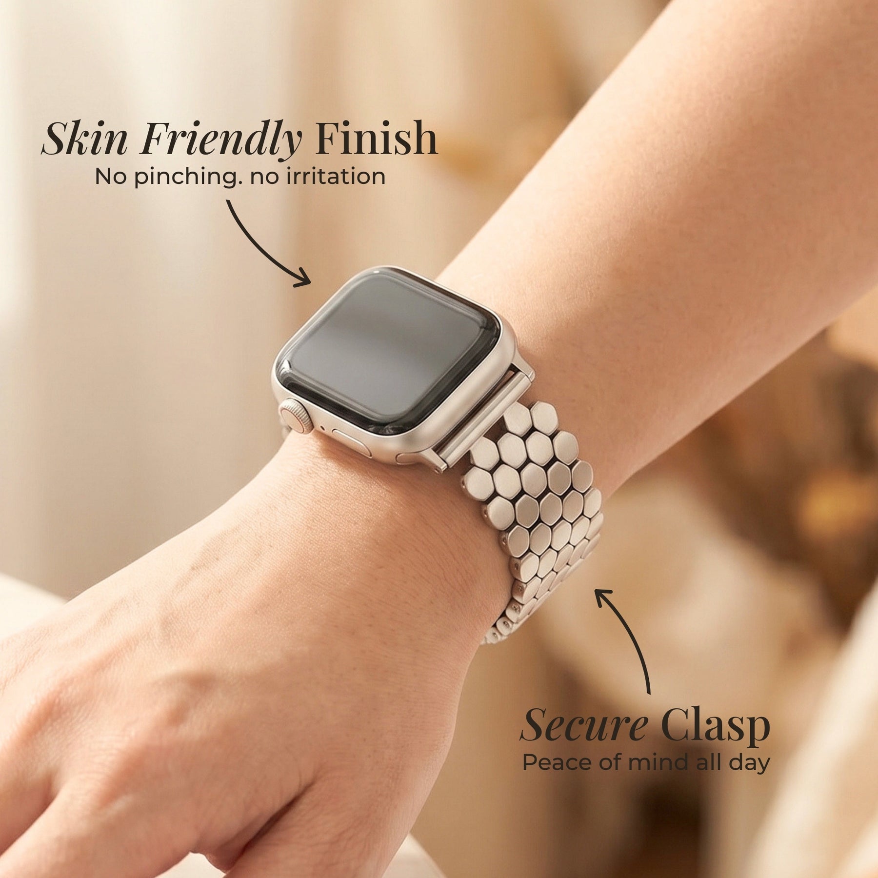 Cinturino di lusso per Apple Watch a nido d'ape argento