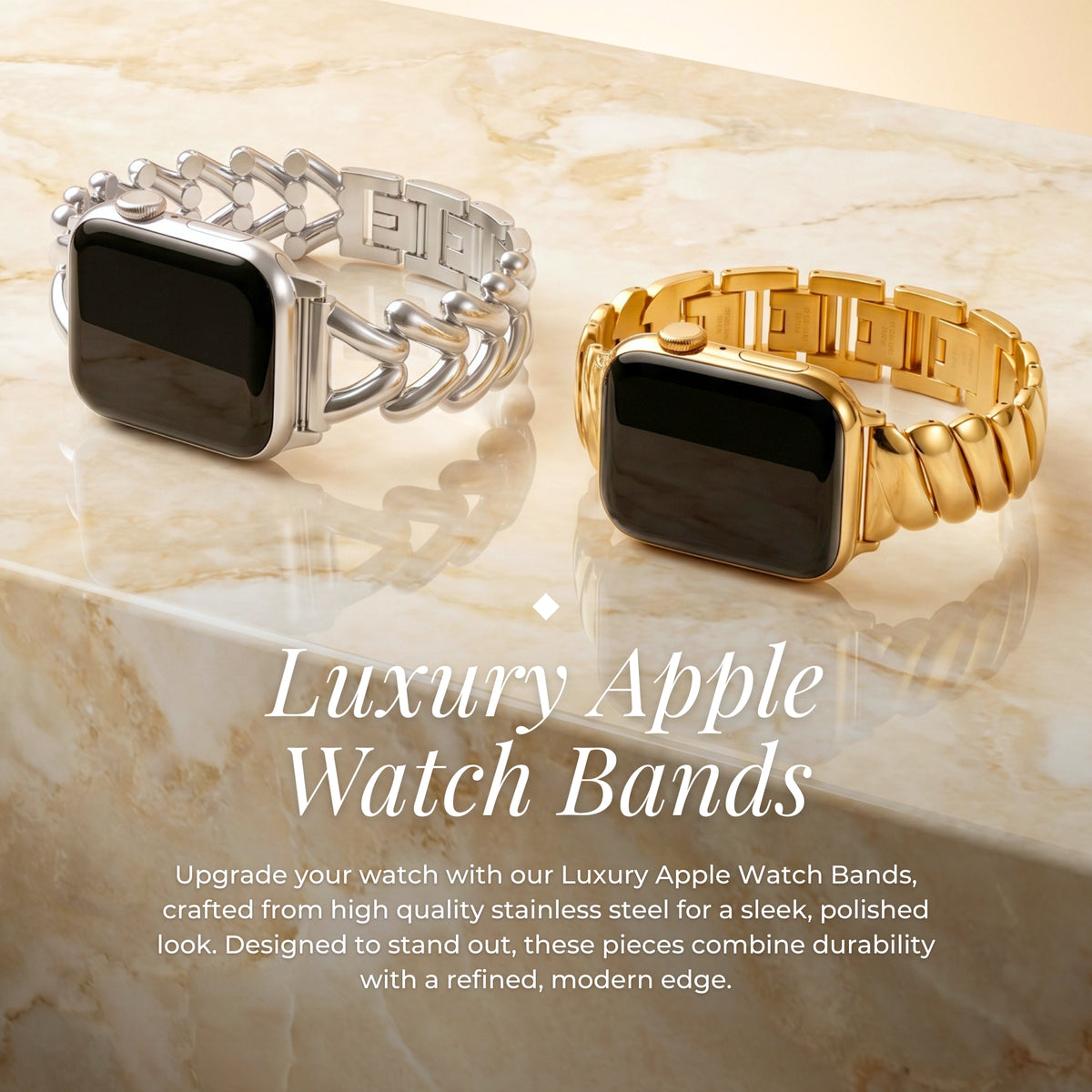 Cinturino di lusso per Apple Watch a nido d'ape argento