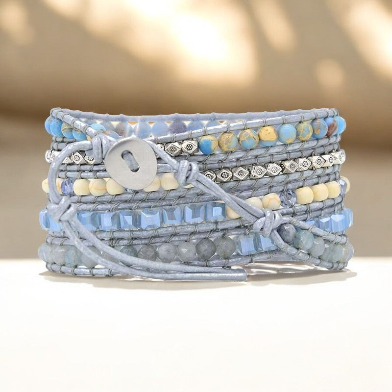Bracciale avvolgente in argento Regina Topazio Guaritore