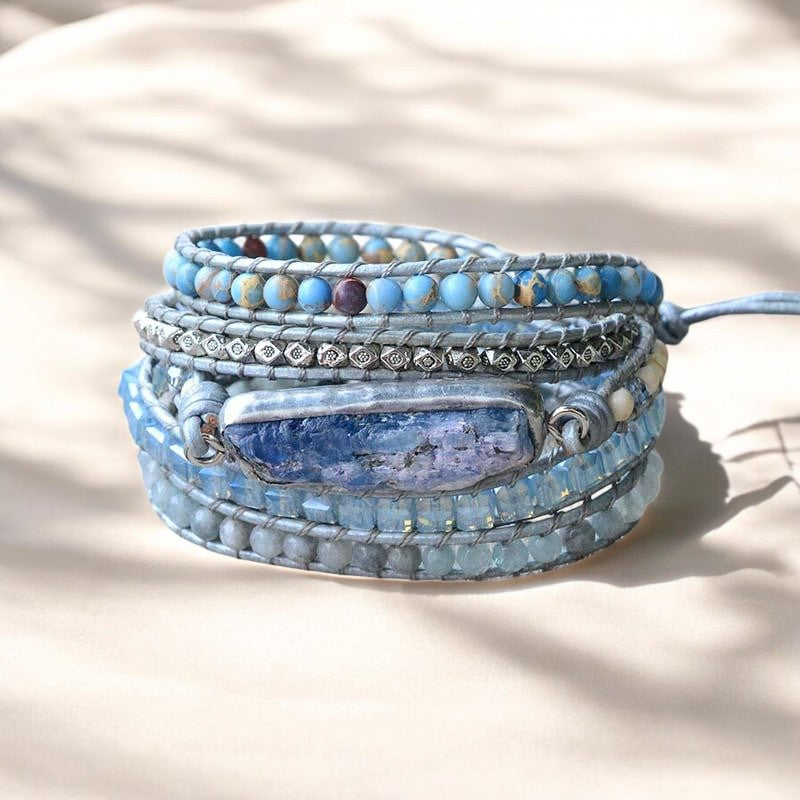 Bracciale avvolgente in argento Regina Topazio Guaritore