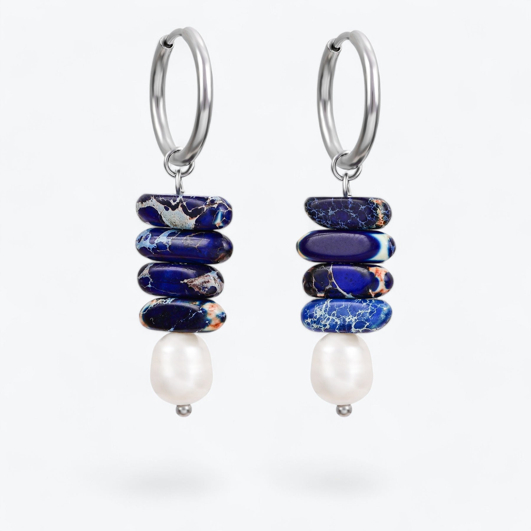 Gocce ad Orecchino in Perle Ocean Bliss e Lapis Jasper