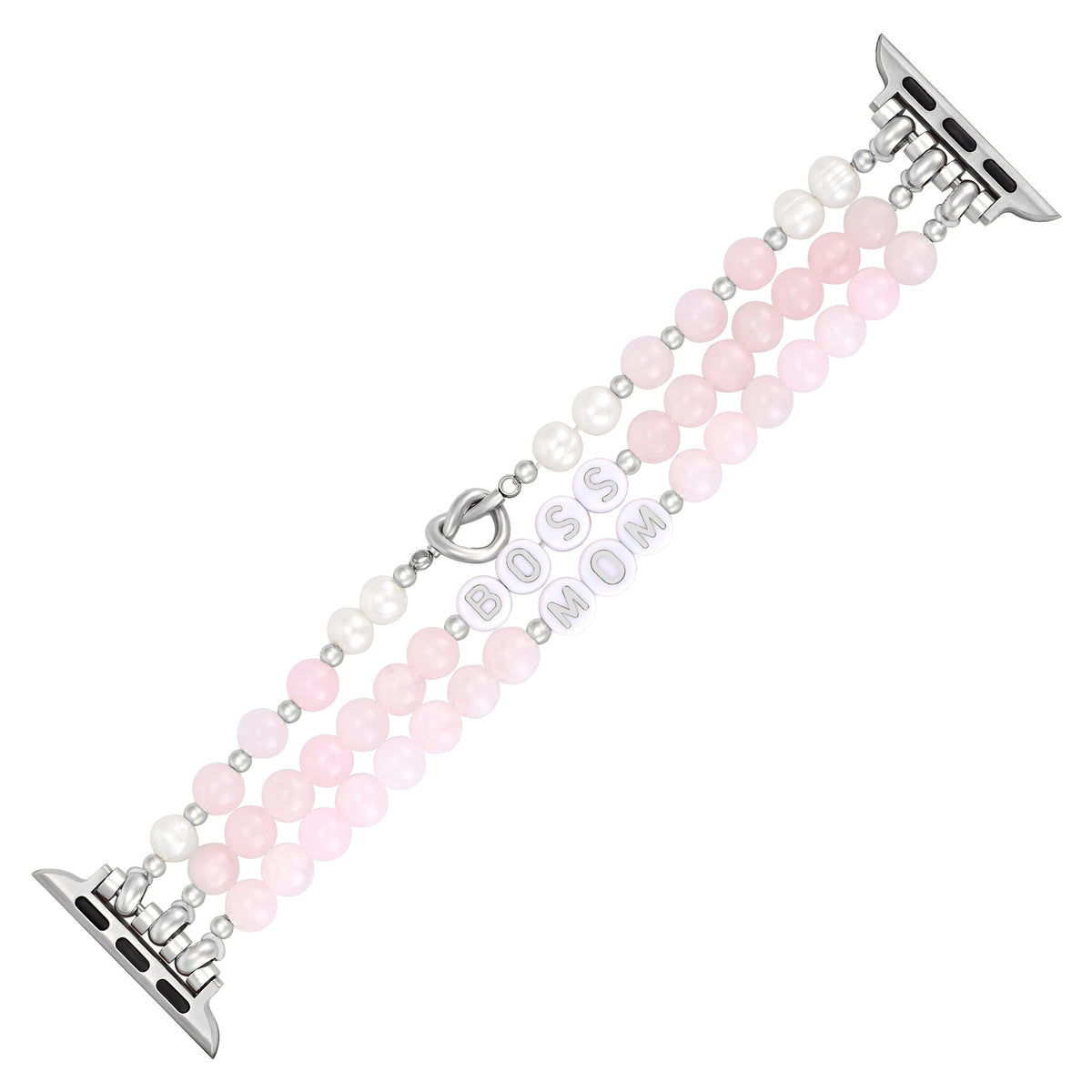 Cinturino elasticizzato Apple Watch personalizzato in Quarzo Rosa
