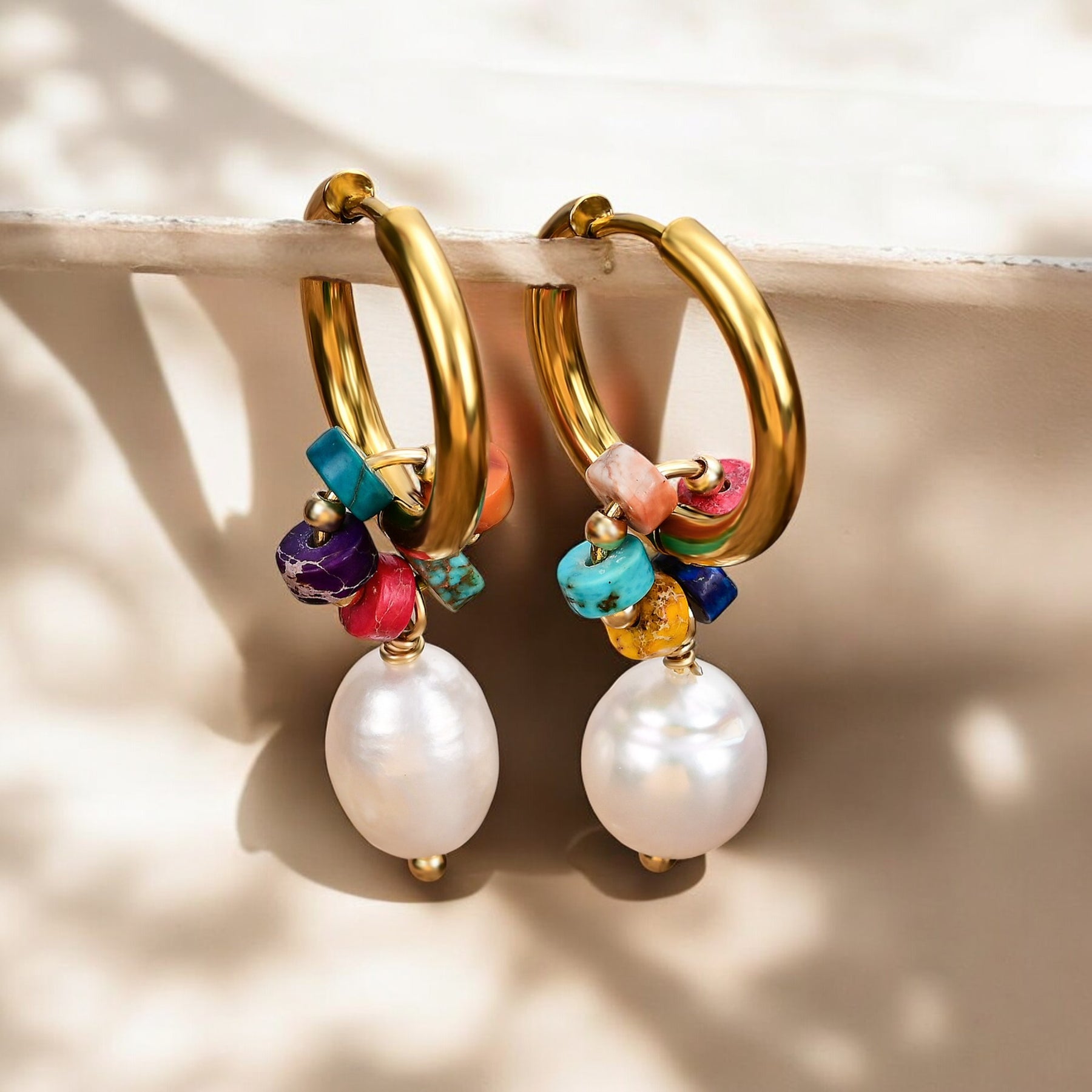 Orecchini a cerchio Jasper Harmony Pearl