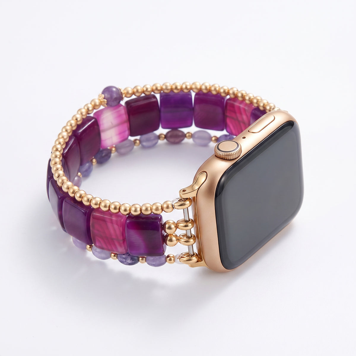 Cinturino elastico per Apple Watch Violet Hour Amethyst color argento