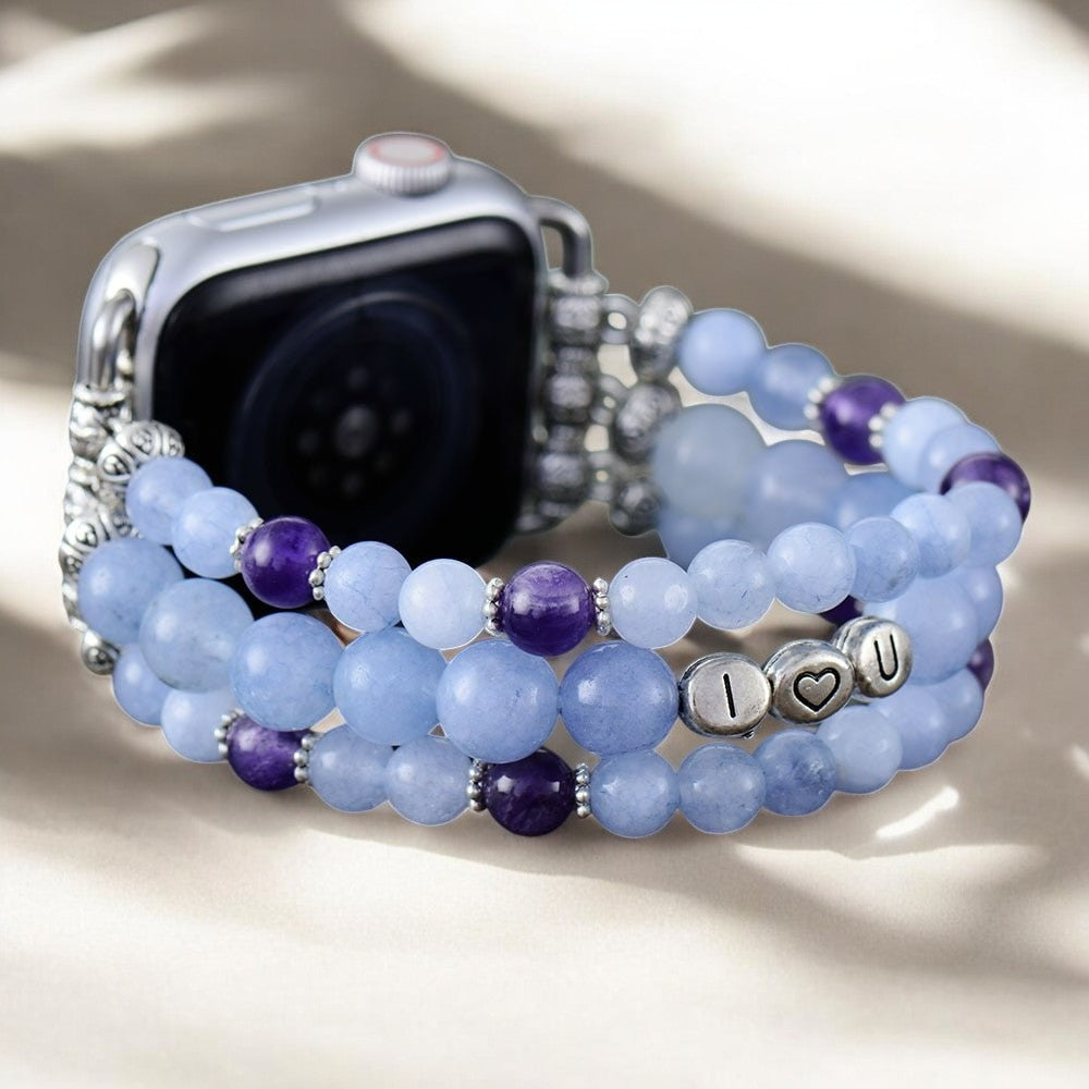 Cinturino Apple Watch Aquamarine Love Stretch