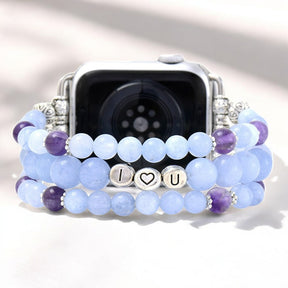 Cinturino Apple Watch Aquamarine Love Stretch