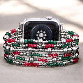 Elegante cinturino elastico argento festivo per Apple Watch