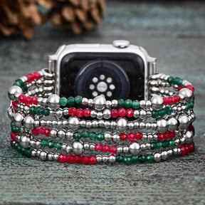 Cinturino elastico Apple Watch Festive Silver Elegance