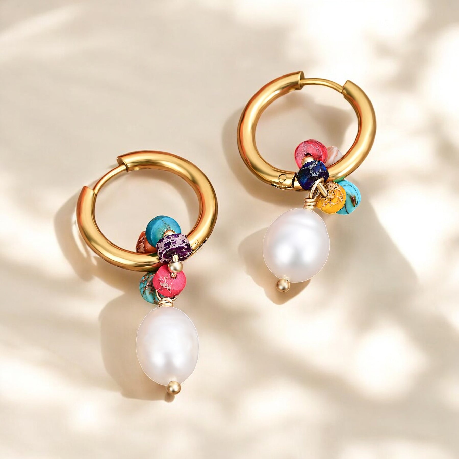 Orecchini a cerchio Jasper Harmony Pearl