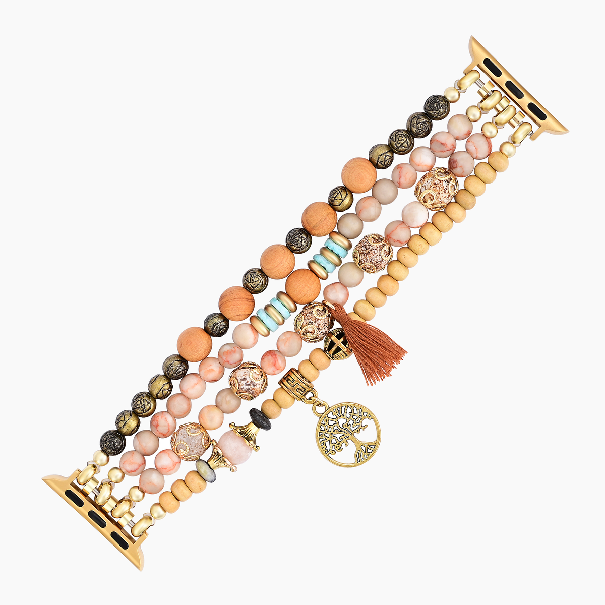 Cinturino elastico per orologio Golden Tree of Life Jasper