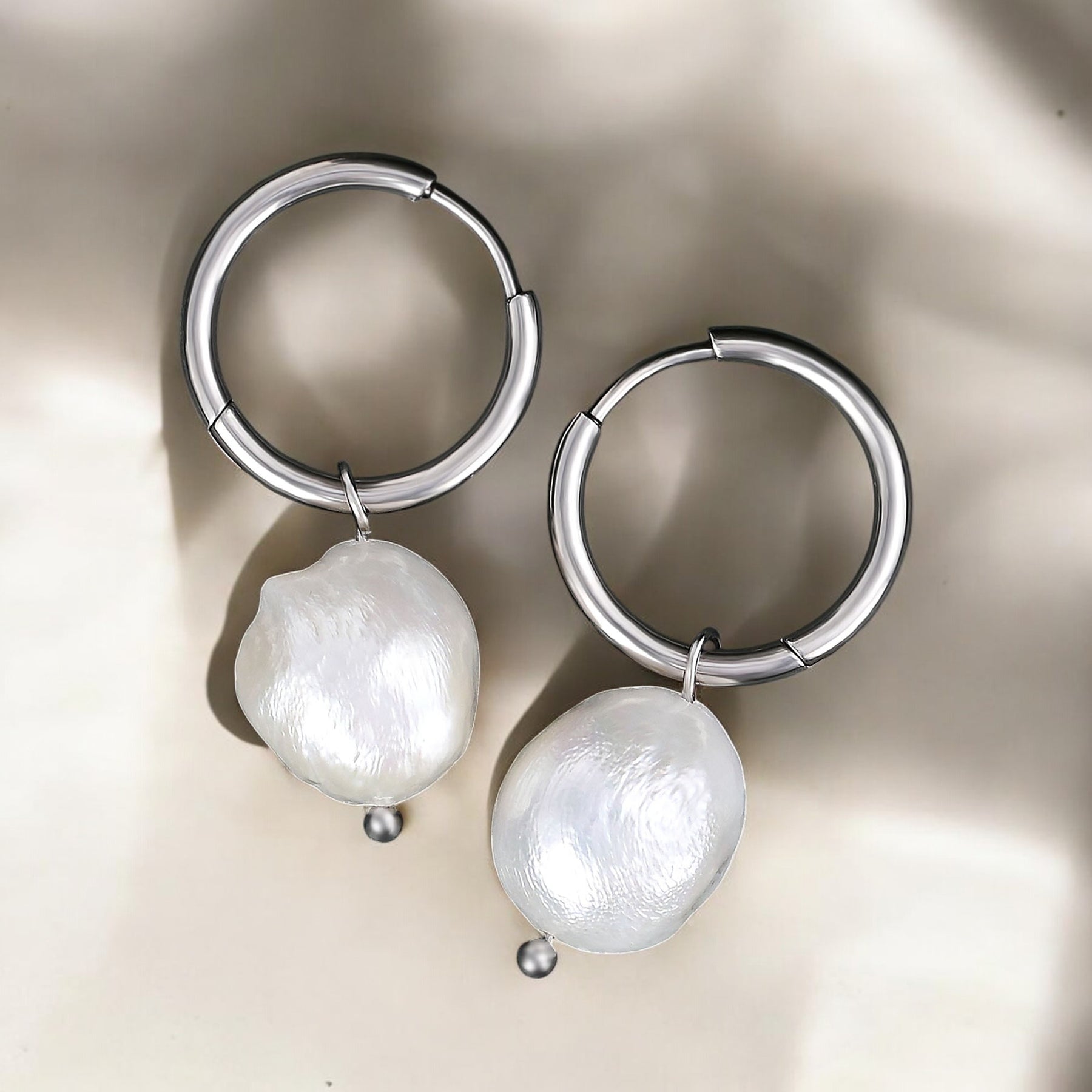 Orecchini a cerchio con perle e agata Golden Grace