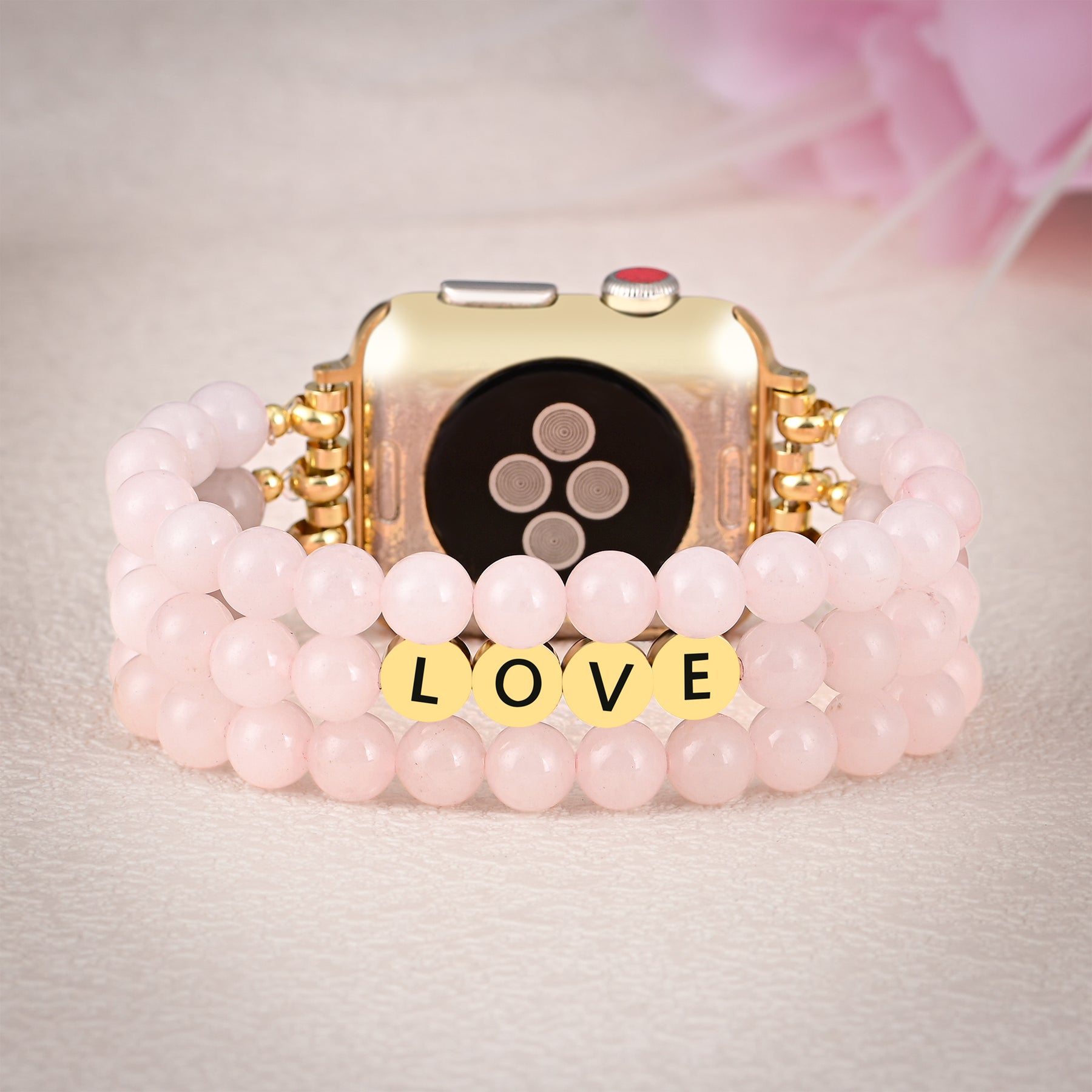 Cinturino per Apple Watch Quarzo rosa Love Inspiration