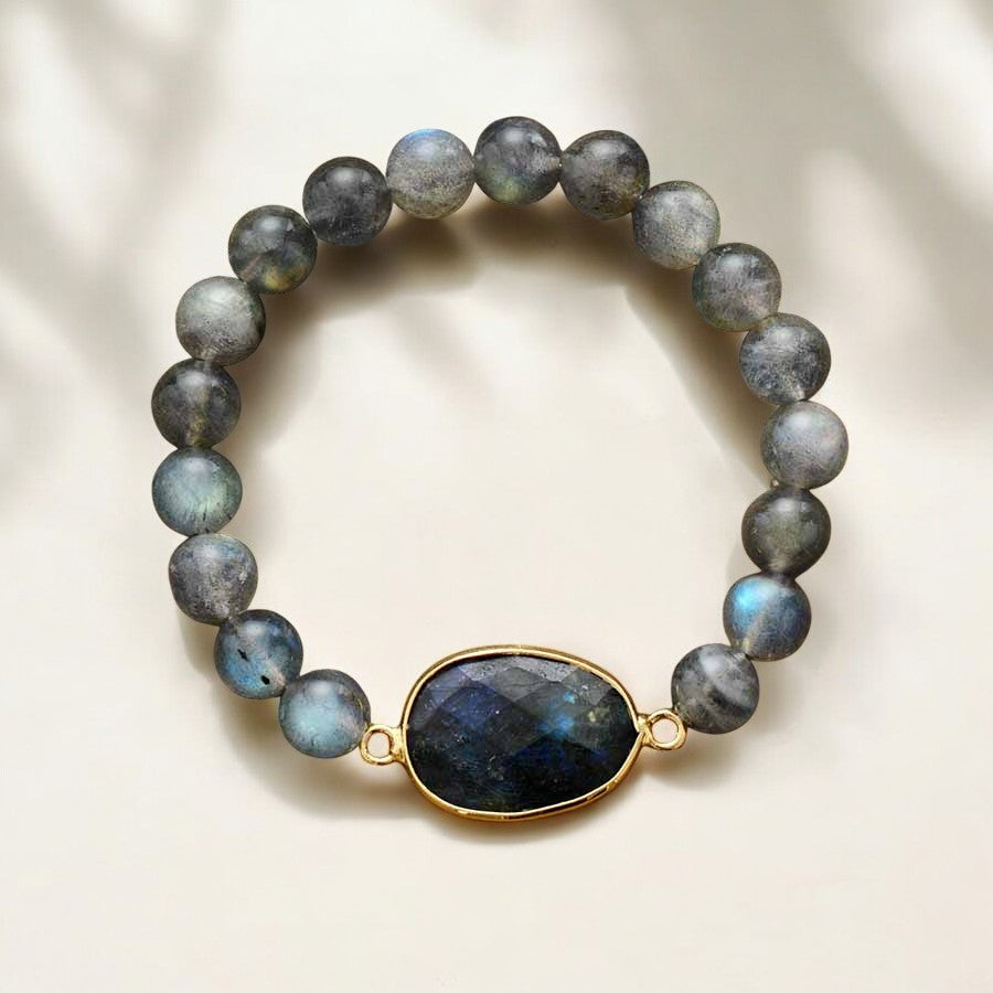 Braccialetto con pietra preziosa Labradorite Blu