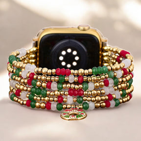 Cinturino Elasticizzato Golden Holly Cheer per Apple Watch