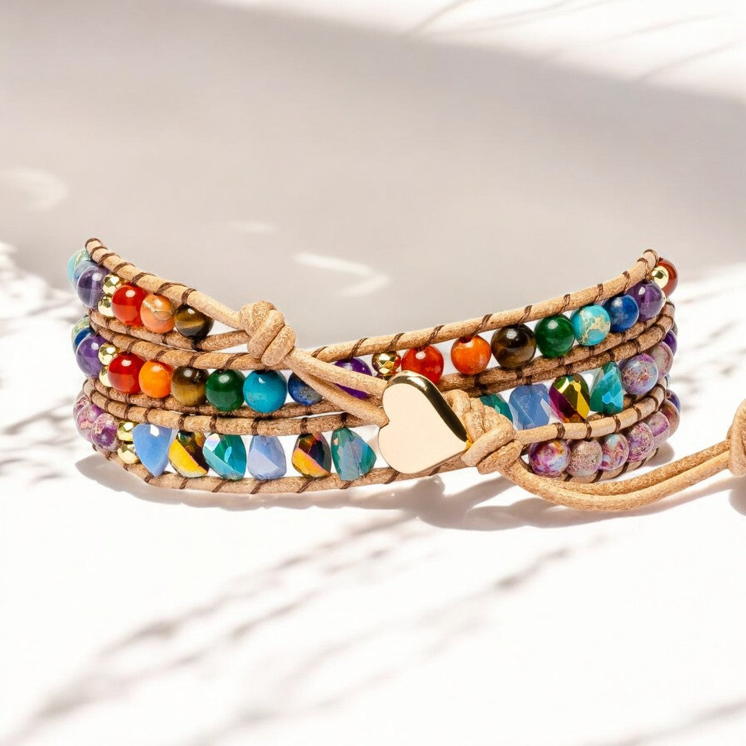 Braccialetto Avvolgente Arcobaleno Chakra Love