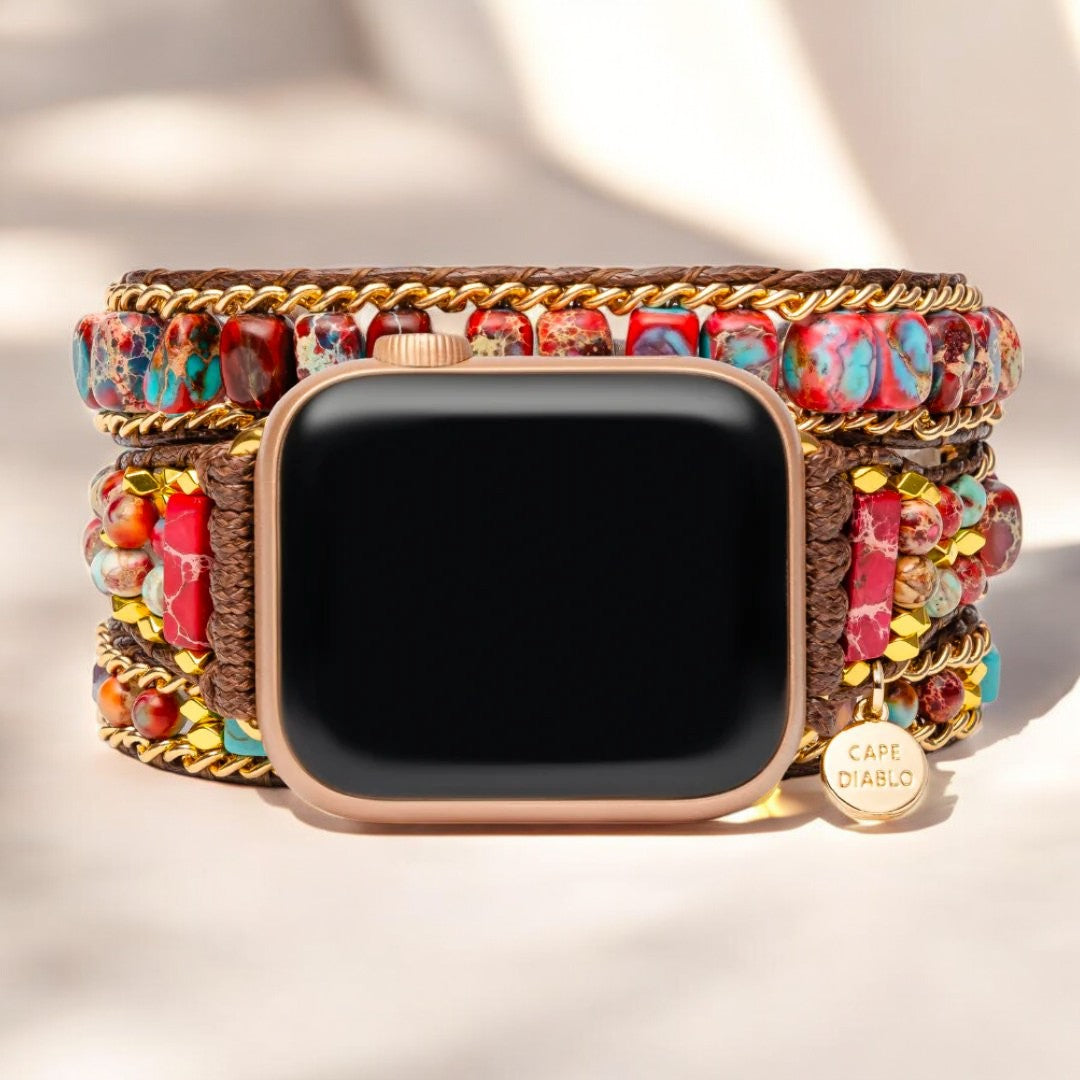 Cinturino Apple Watch in Diaspro Imperatore Ciliegia