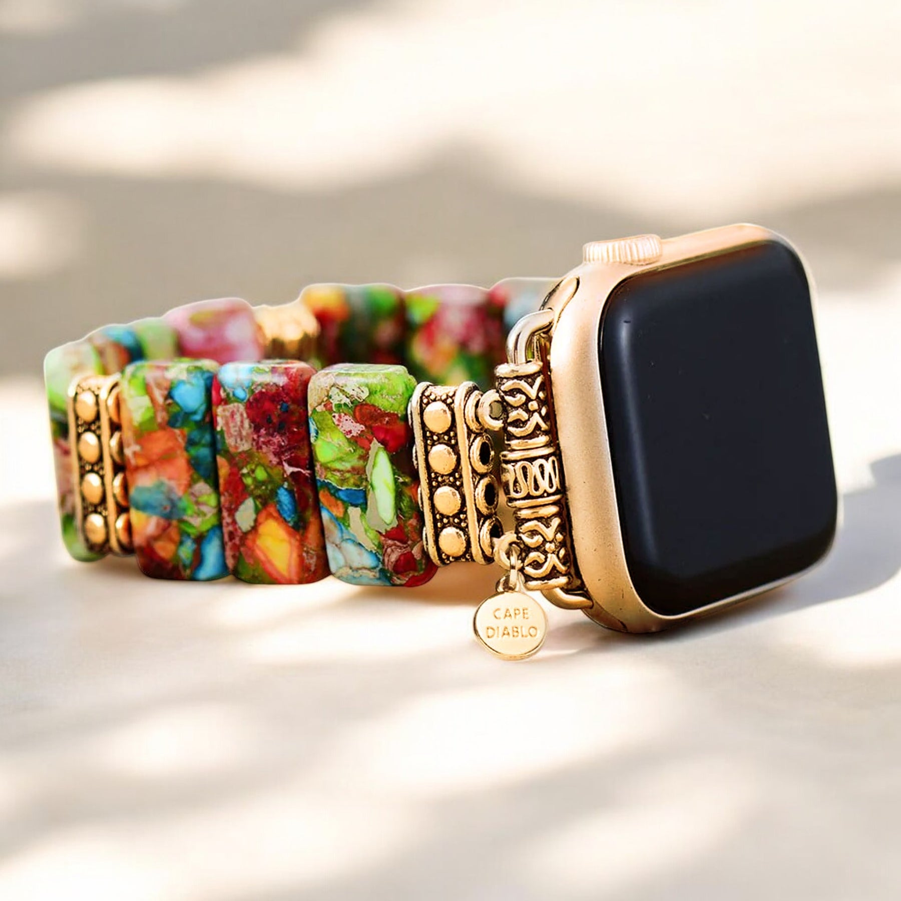 Cinturino per Apple Watch elasticizzato con fiori chic