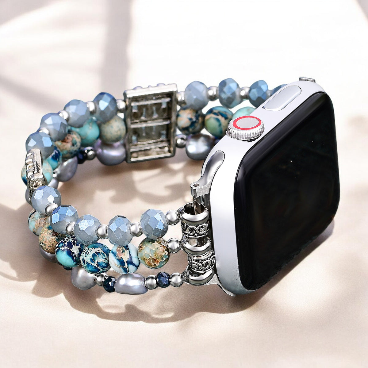 Cinturino Artigianale in Giada Nomade Elasticizzato per Apple Watch