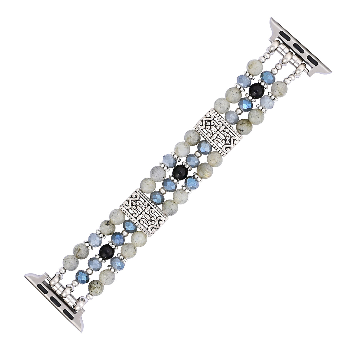 Cinturino Artigianale in Labradorite Indaco Elasticizzato per Apple Watch