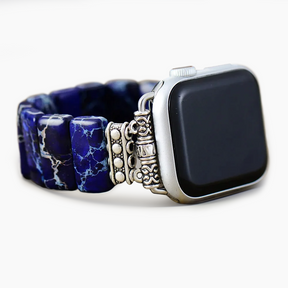 Cinturino per Apple Watch stretch in diaspro tibetano blu scuro