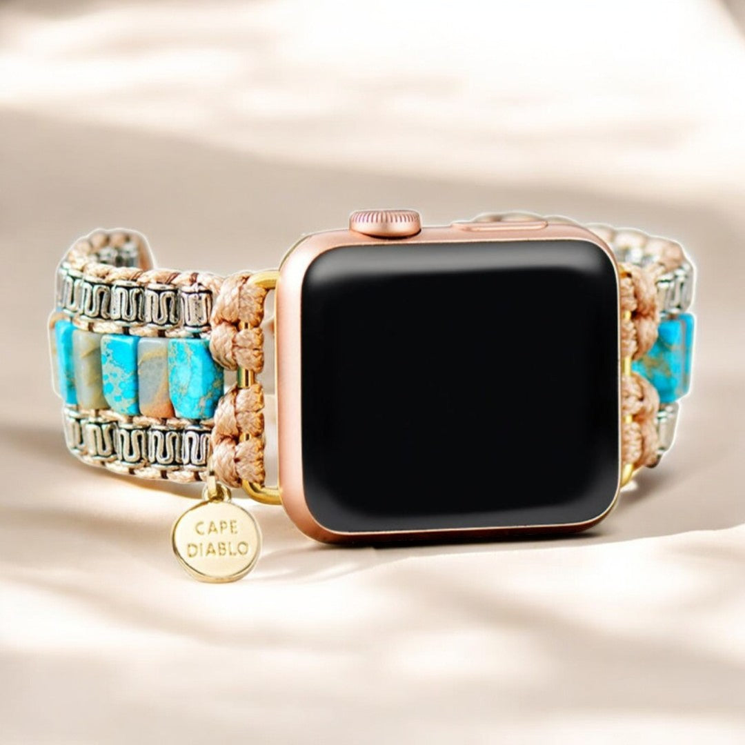 Cinturino Apple Watch in turchese avorio divino