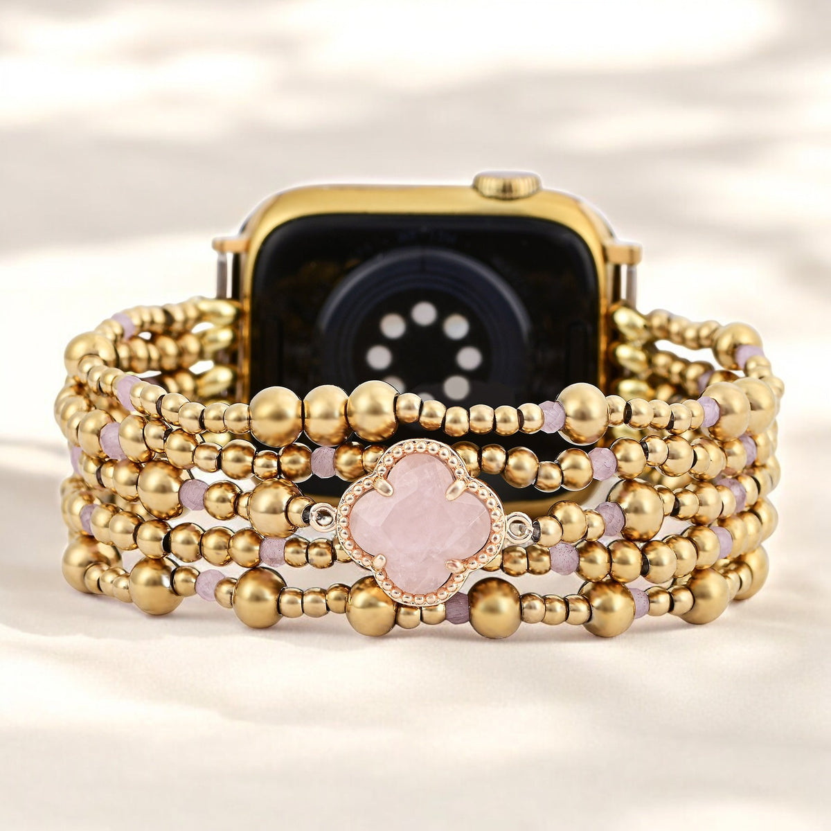 Cinturino Elasticizzato Apple Watch Eleganza Quarzo Rosa Incantato