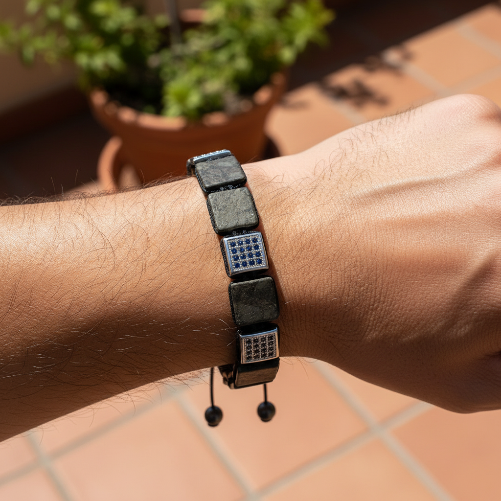 Bracciale da uomo in pirite